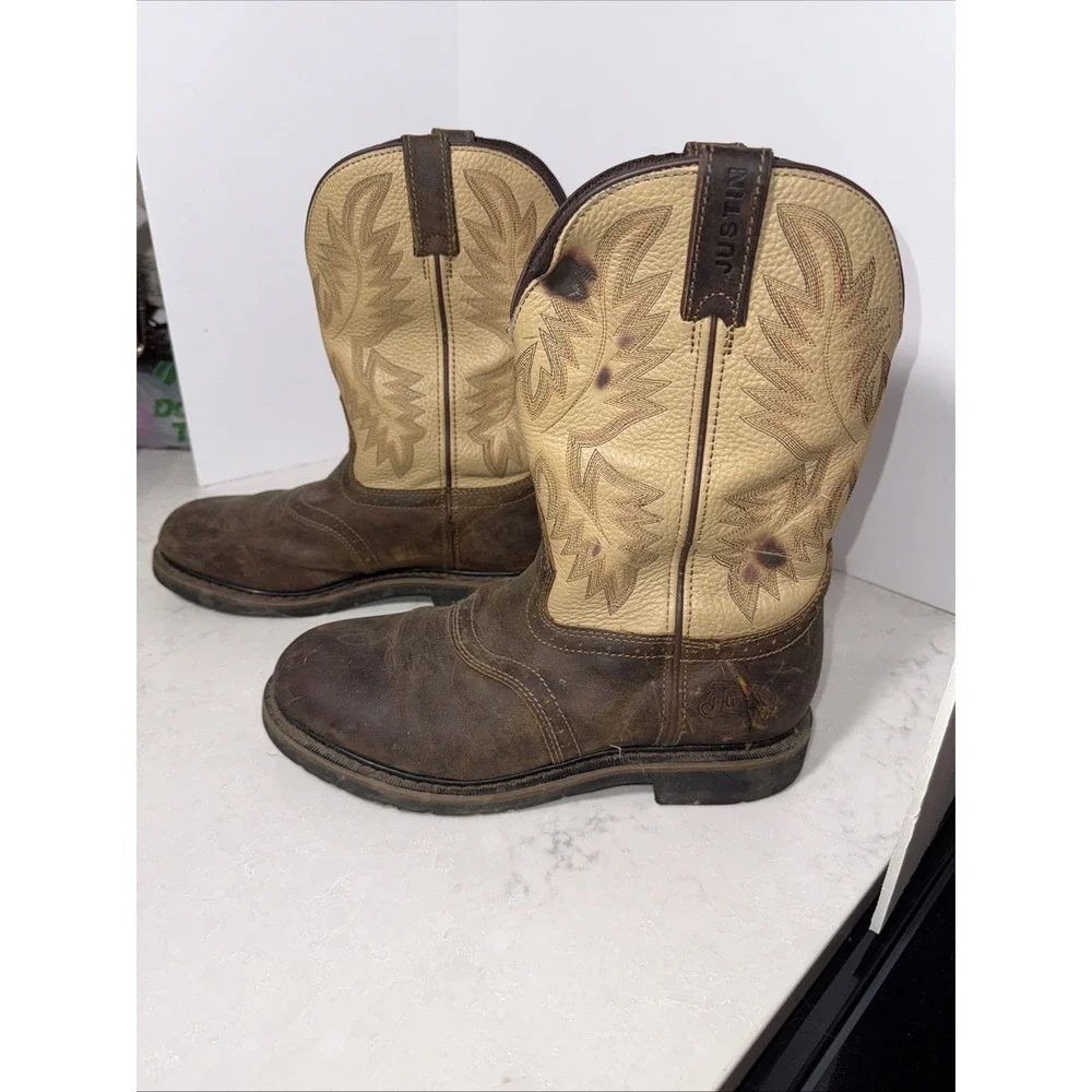 Justin Original Workboots Superintendent 11 Inch Work Beige Brown SE4660 10.5EE
